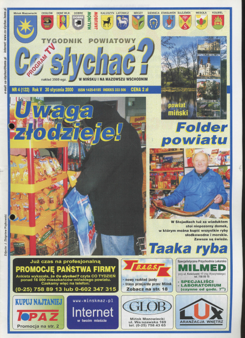 Okładka gazety Co słychać? - nr 4 (122) 2000